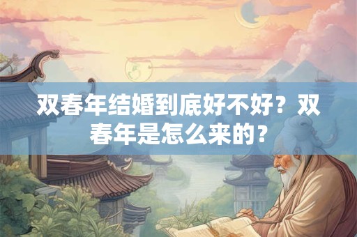 双春年结婚到底好不好？双春年是怎么来的？