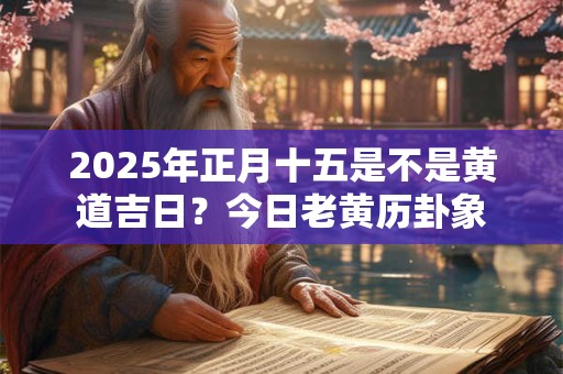 2025年正月十五是不是黄道吉日？今日老黄历卦象