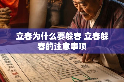 立春为什么要躲春 立春躲春的注意事项