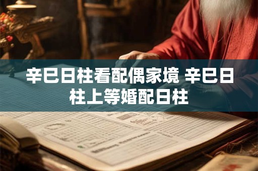 辛巳日柱看配偶家境 辛巳日柱上等婚配日柱