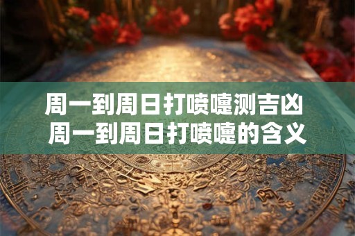 周一到周日打喷嚏测吉凶 周一到周日打喷嚏的含义