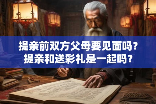 提亲前双方父母要见面吗？提亲和送彩礼是一起吗？