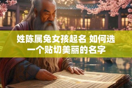 姓陈属兔女孩起名 如何选一个贴切美丽的名字