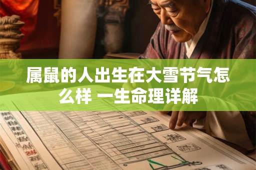 属鼠的人出生在大雪节气怎么样 一生命理详解