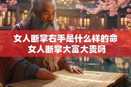 女人断掌右手是什么样的命 女人断掌大富大贵吗