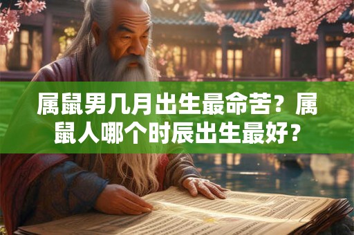 属鼠男几月出生最命苦？属鼠人哪个时辰出生最好？