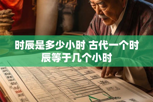 时辰是多少小时 古代一个时辰等于几个小时