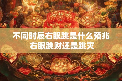 不同时辰右眼跳是什么预兆 右眼跳财还是跳灾