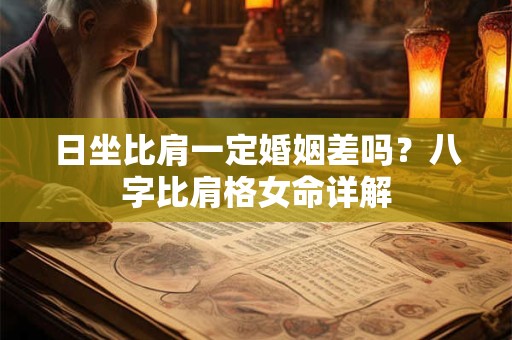 日坐比肩一定婚姻差吗？八字比肩格女命详解