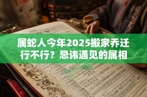 属蛇人今年2025搬家乔迁行不行？忌讳遇见的属相