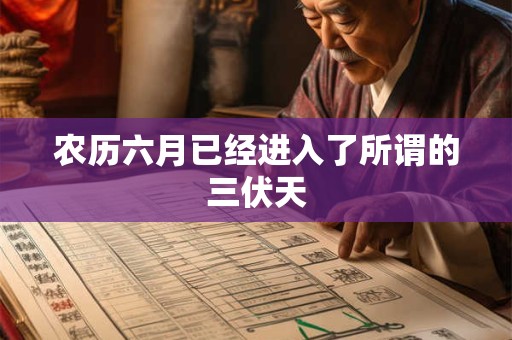 农历六月已经进入了所谓的三伏天