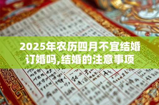 2025年农历四月不宜结婚订婚吗,结婚的注意事项