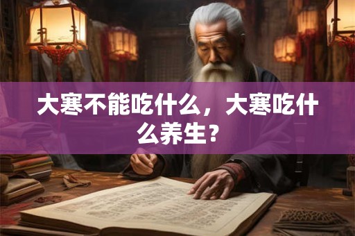 大寒不能吃什么，大寒吃什么养生？