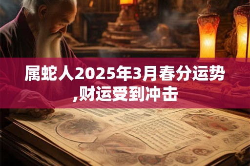 属蛇人2025年3月春分运势,财运受到冲击