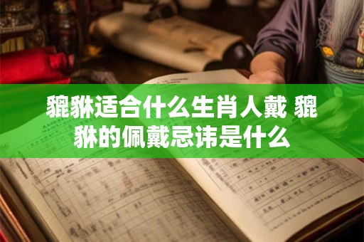 貔貅适合什么生肖人戴 貔貅的佩戴忌讳是什么