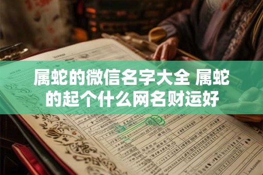 属蛇的微信名字大全 属蛇的起个什么网名财运好