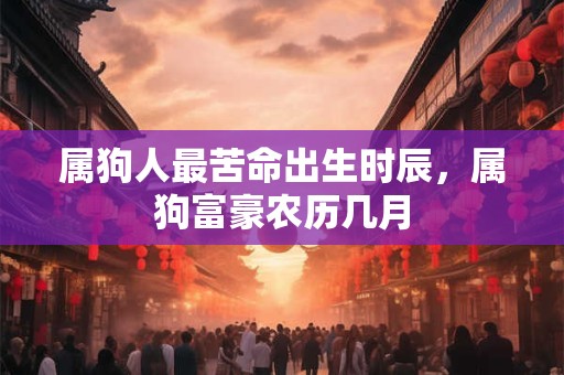 属狗人最苦命出生时辰，属狗富豪农历几月