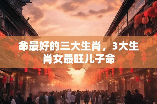 命最好的三大生肖，3大生肖女最旺儿子命
