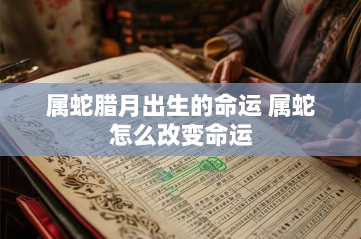 属蛇腊月出生的命运 属蛇怎么改变命运