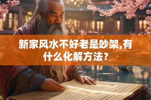 新家风水不好老是吵架,有什么化解方法？