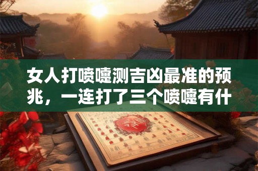 女人打喷嚏测吉凶最准的预兆，一连打了三个喷嚏有什么预兆吗？