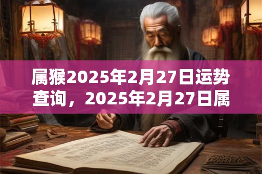 属猴2025年2月27日运势查询，2025年2月27日属猴人运势好吗？