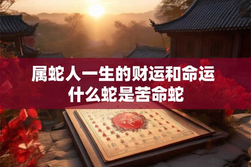属蛇人一生的财运和命运 什么蛇是苦命蛇