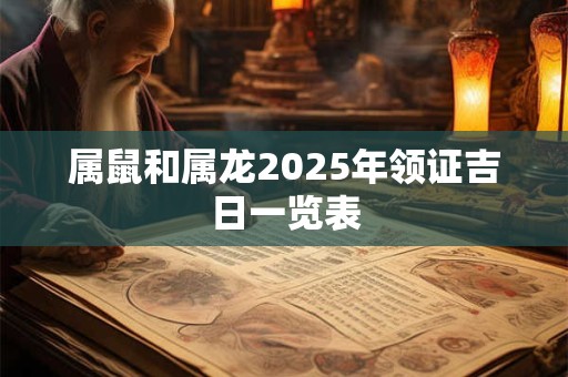 属鼠和属龙2025年领证吉日一览表
