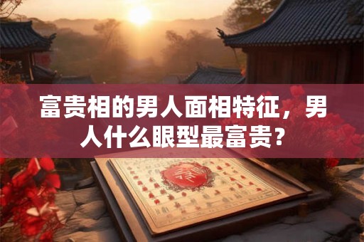 富贵相的男人面相特征，男人什么眼型最富贵？