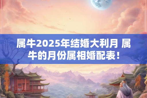 属牛2025年结婚大利月 属牛的月份属相婚配表！