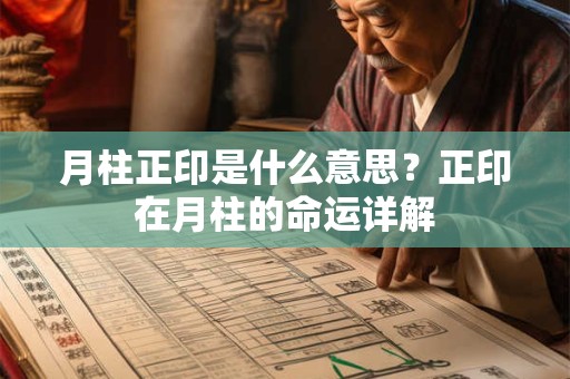 月柱正印是什么意思？正印在月柱的命运详解