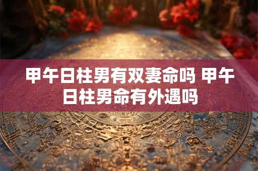 甲午日柱男有双妻命吗 甲午日柱男命有外遇吗