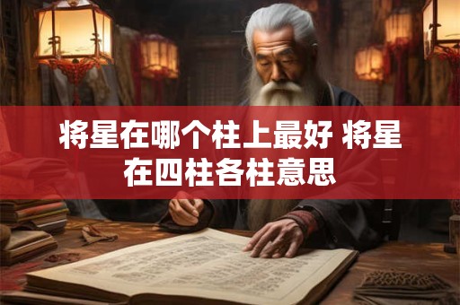 将星在哪个柱上最好 将星在四柱各柱意思
