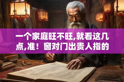 一个家庭旺不旺,就看这几点,准！窗对门出贵人指的是？