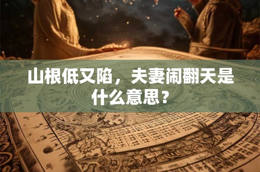 山根低又陷，夫妻闹翻天是什么意思？