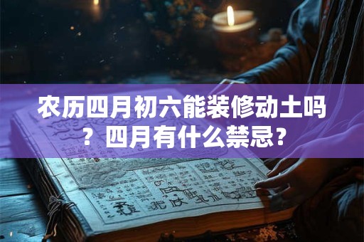 农历四月初六能装修动土吗？四月有什么禁忌？