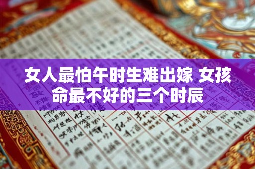 女人最怕午时生难出嫁 女孩命最不好的三个时辰