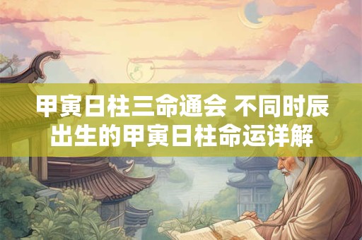 甲寅日柱三命通会 不同时辰出生的甲寅日柱命运详解