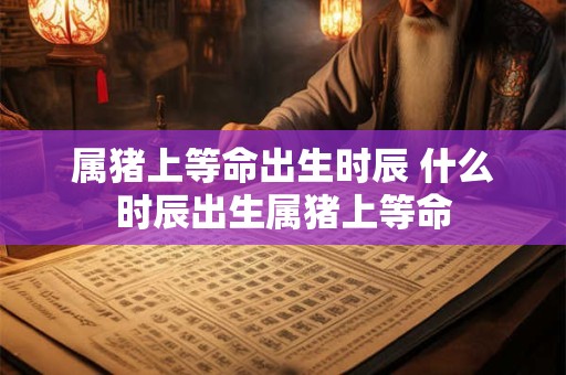 详细阅读:属猪上等命出生时辰 什么时辰出生属猪上等命 属猪上等命出生时辰 什么时辰出生属猪上等命