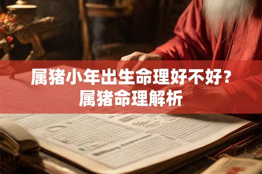 属猪小年出生命理好不好？属猪命理解析