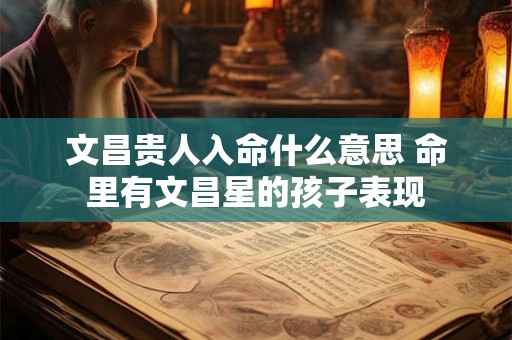 文昌贵人入命什么意思 命里有文昌星的孩子表现