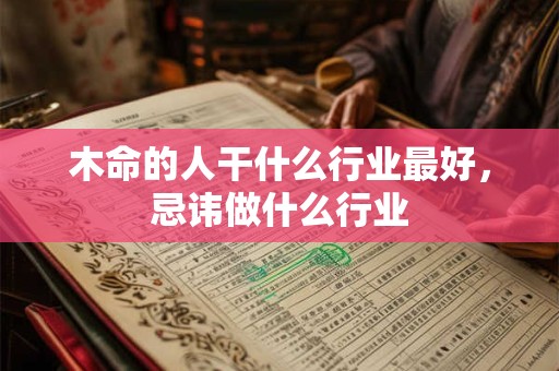 木命的人干什么行业最好，忌讳做什么行业