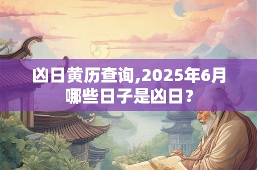 凶日黄历查询,2025年6月哪些日子是凶日？