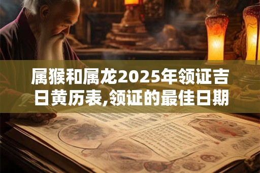 属猴和属龙2025年领证吉日黄历表,领证的最佳日期