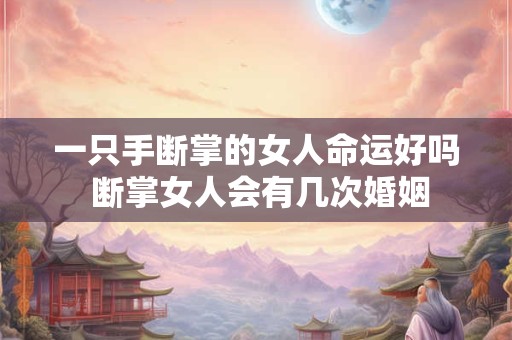 一只手断掌的女人命运好吗 断掌女人会有几次婚姻