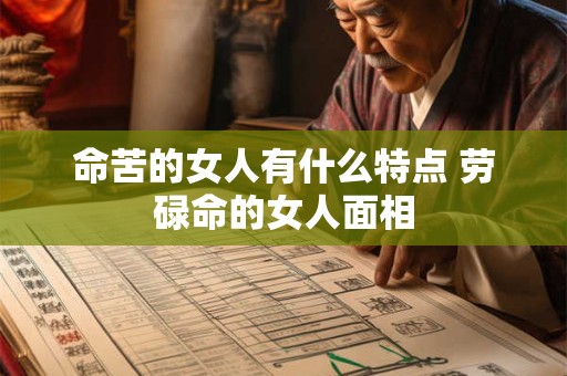 命苦的女人有什么特点 劳碌命的女人面相