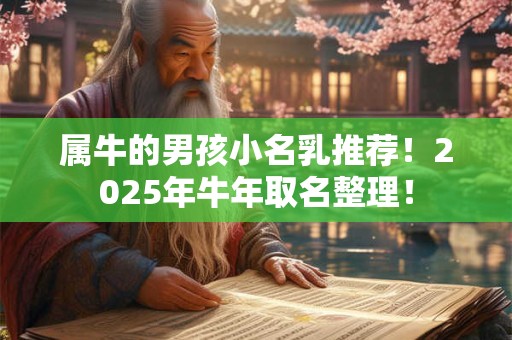 属牛的男孩小名乳推荐！2025年牛年取名整理！