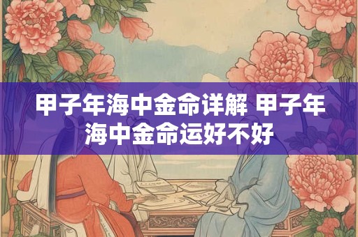 甲子年海中金命详解 甲子年海中金命运好不好