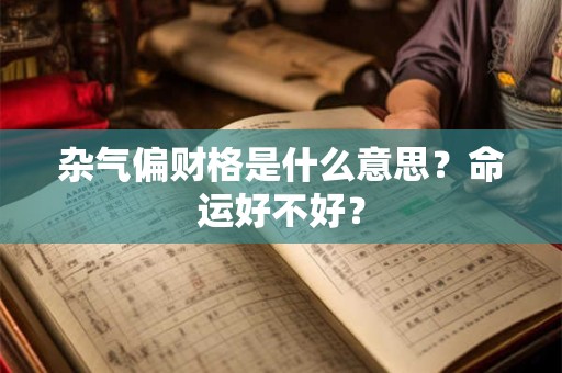 杂气偏财格是什么意思？命运好不好？