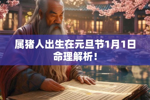 属猪人出生在元旦节1月1日命理解析！